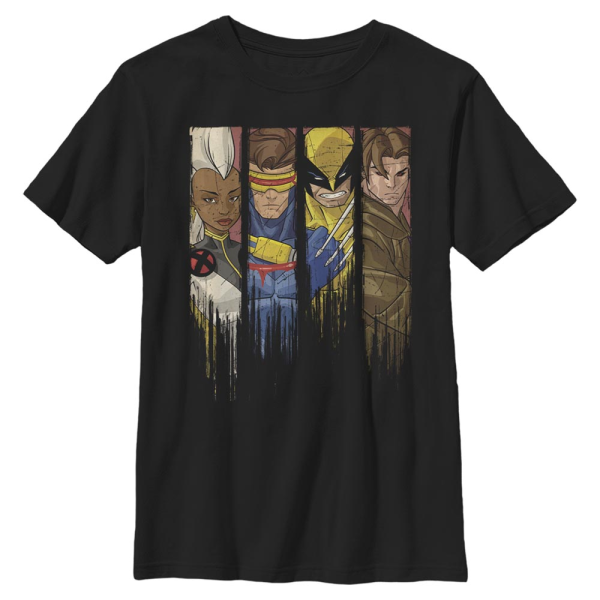 Marvel - Group Shot Dread Panels - Kids T-Shirt - Black - Front