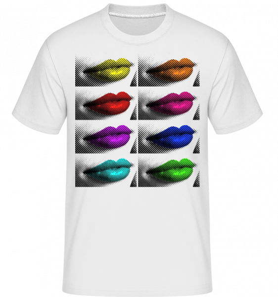 Rainbow Lips -  Shirtinator Men's T-Shirt - White - Vorn