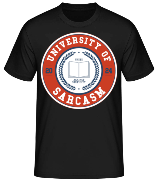University Of Sarcasm - Men's Basic T-Shirt - Black - Front