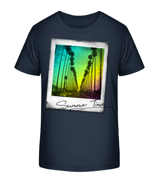 Summer Time - Kid's Bio T-Shirt Stanley Stella - Navy - Front
