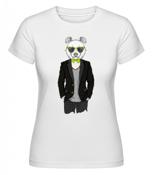 Hipster Panda -  Shirtinator Women's T-Shirt - White - Front