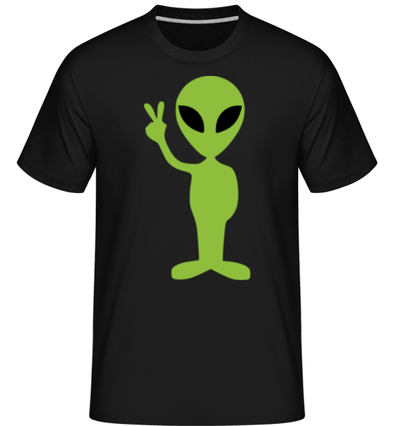 Alien Peace Sign -  Shirtinator Men's T-Shirt - Black - Front