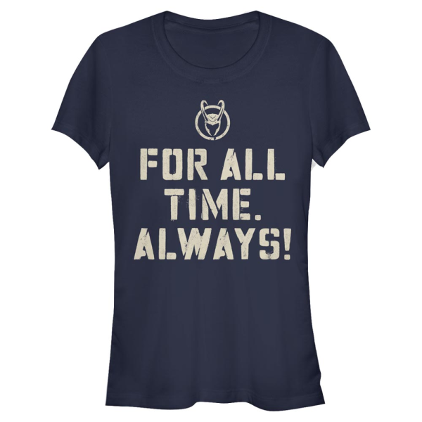 Marvel - Loki - Text For All Time Always - Women's T-Shirt - Navy - Front