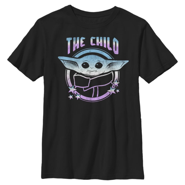 Star Wars - The Mandalorian - The Child Child Stars - Kids T-Shirt - Black - Front