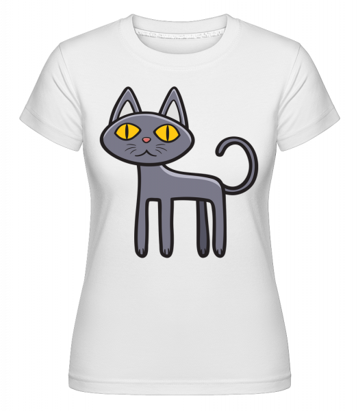 Spooky Cat -  Shirtinator Women's T-Shirt - White - Vorn