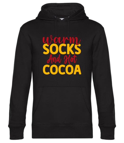 Warm Socks Hot Cocoa - Unisex Premium Hoodie - Black - Front