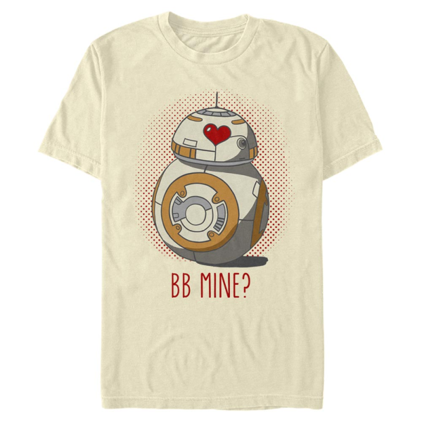 Star Wars - The Force Awakens - BB-8 BB Mine - Valentine's Day - Men's T-Shirt - Cream - Front