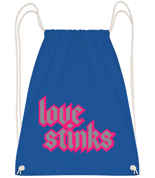 Love Stinks Lettering - Drawstring Backpack - Royal blue - Vorn