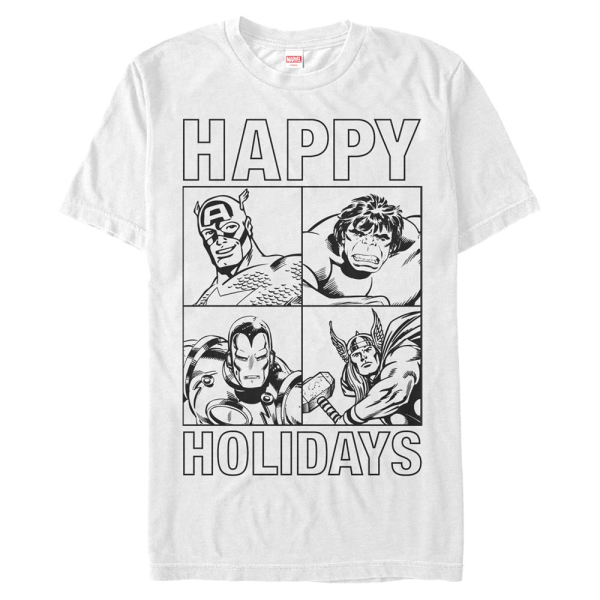 Marvel - Avengers - Group Shot Super Holiday - Christmas - Men's T-Shirt - White - Front