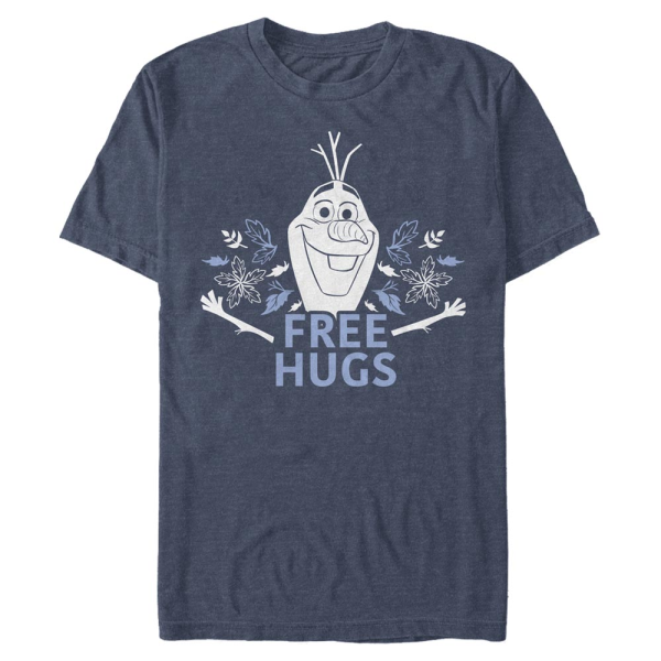 Disney - Frozen - Text Free Olaf Hugs - Men's T-Shirt - Heather navy - Front
