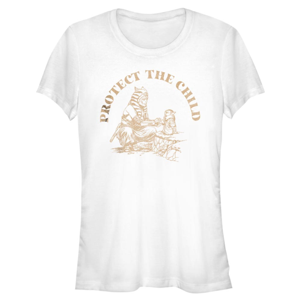 Star Wars - The Mandalorian - Ahsoka & The Child Protect The Child - Women's T-Shirt - White - Front