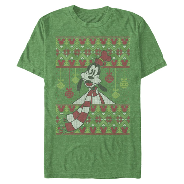 Disney Classics - Mickey Mouse - Goofy Ornament Sweater - Christmas - Men's T-Shirt - Heather green - Front