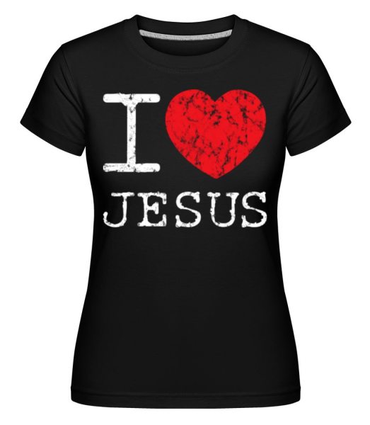 I Love Jesus -  Shirtinator Women's T-Shirt - Black - Front