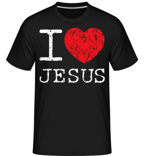 I Love Jesus -  Shirtinator Men's T-Shirt - Black - Front