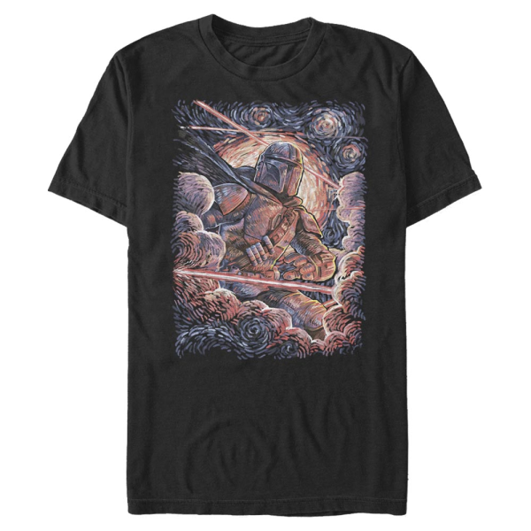 Star Wars - The Mandalorian - Mandalorian Mando Painted Starries - Men's T-Shirt - Black - Front