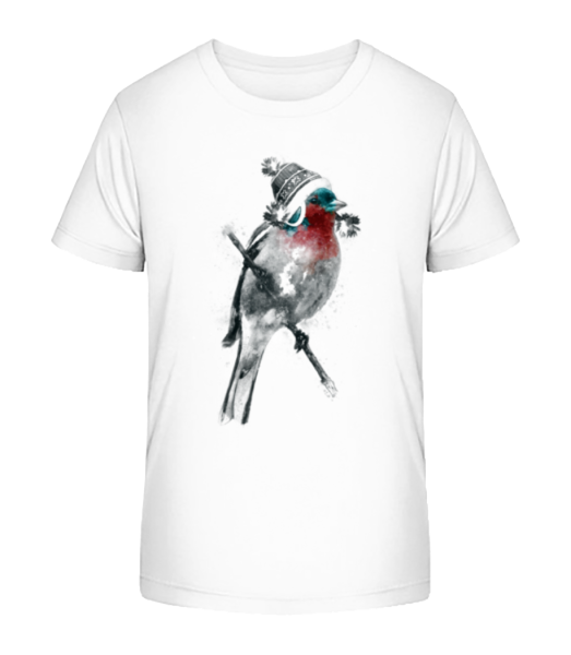 Christms Bird - Kid's Bio T-Shirt Stanley Stella - White - Front