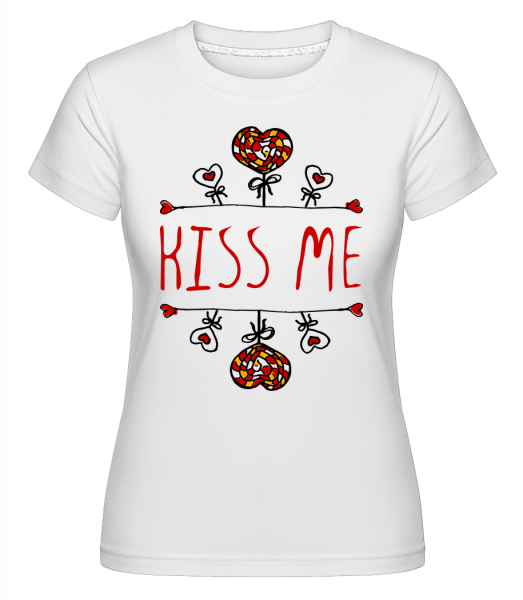 Kiss Me Logo Red -  Shirtinator Women's T-Shirt - White - Vorn