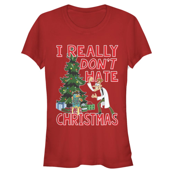 Disney Classics - Phineas and Ferb - Doof Christmas - Christmas - Women's T-Shirt - Red - Front