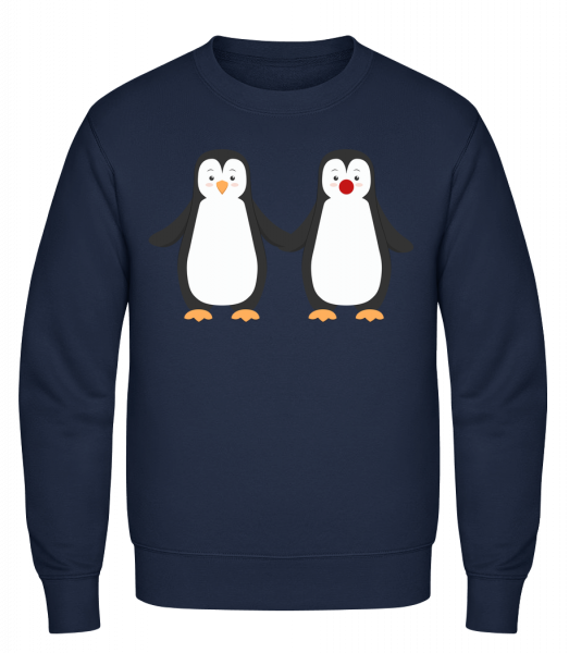 Penguin Couple - Classic Set-In Sweatshirt - Navy - Vorn