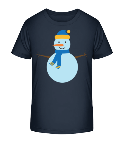 Snowman With Cap - Kid's Bio T-Shirt Stanley Stella - Navy - Front