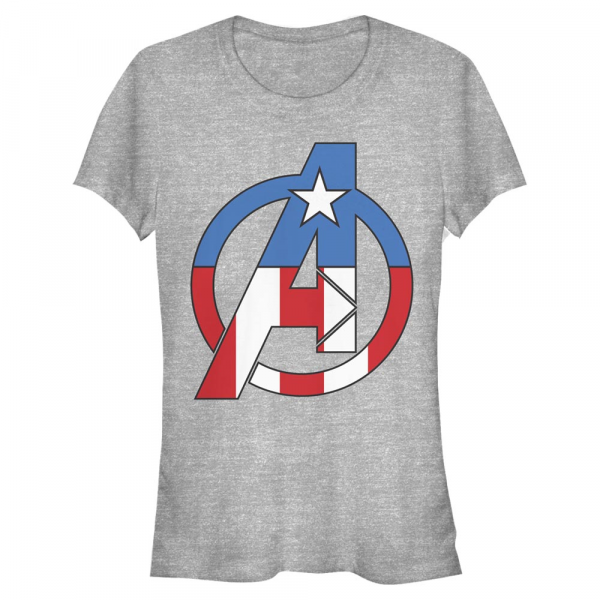 Marvel - Logo Avenger Captian America - Women's T-Shirt - Heather grey - Front
