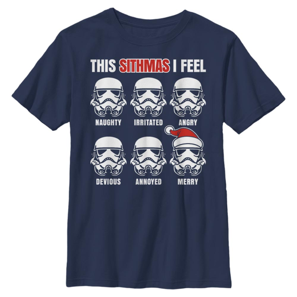 Star Wars - Stormtrooper Sithmis Feelings - Christmas - Kids T-Shirt - Navy - Front