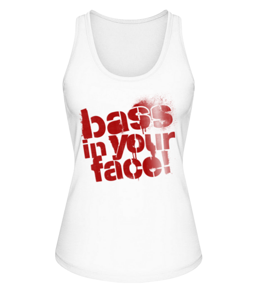 Bass In Your Face - Women's Organic Tank Top Stanley Stella - White - Front