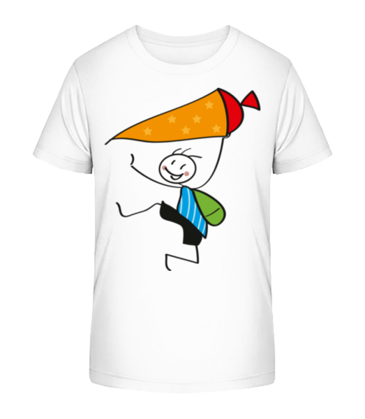 Child With Cornet Filled With Sweets - Kid's Bio T-Shirt Stanley Stella - White - Front