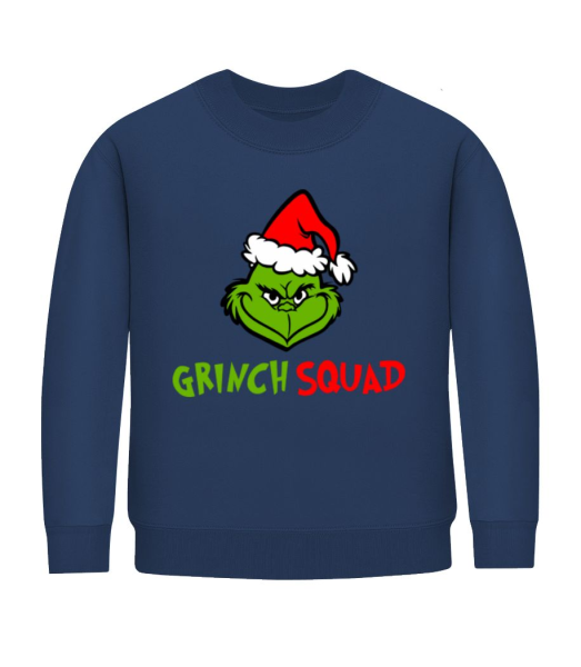Grinch Squad - Kid's Sweatshirt - Navy - Front