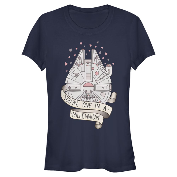 Star Wars - Millennium Falcon One in a Mill - Women's T-Shirt - Navy - Front