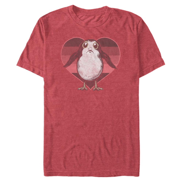 Star Wars - The Force Awakens - Porg Heart - Valentine's Day - Men's T-Shirt - Heather red - Front