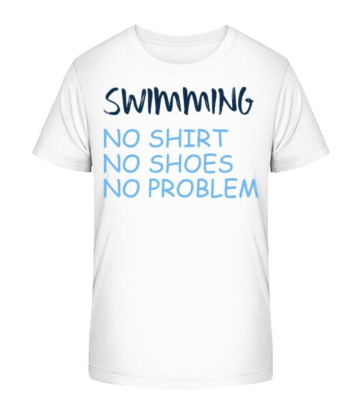Swimming No Problems - Kid's Bio T-Shirt Stanley Stella - White - Front
