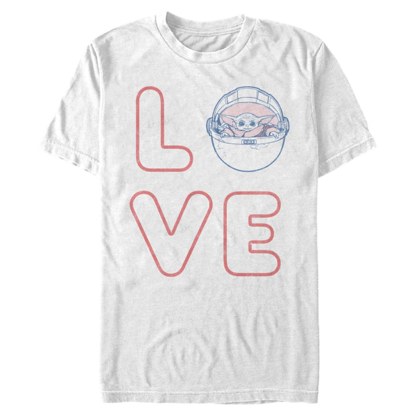 Star Wars - The Mandalorian - Grogu Love Stacked - Valentine's Day - Men's T-Shirt - White - Front