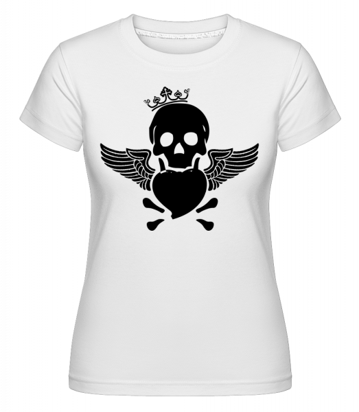 Skull Heart -  Shirtinator Women's T-Shirt - White - Vorn