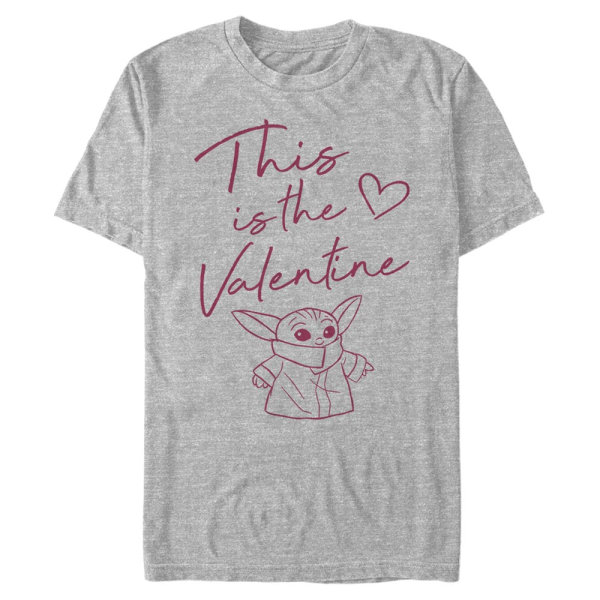 Star Wars - The Mandalorian - The Child This Valentine - Valentine's Day - Men's T-Shirt - Heather grey - Front