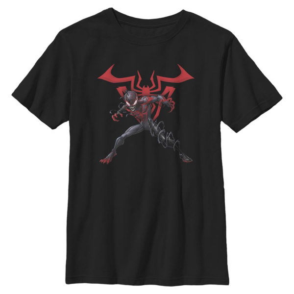 Marvel - Spider-Man Miles W Symbol - Kids T-Shirt - Black - Front