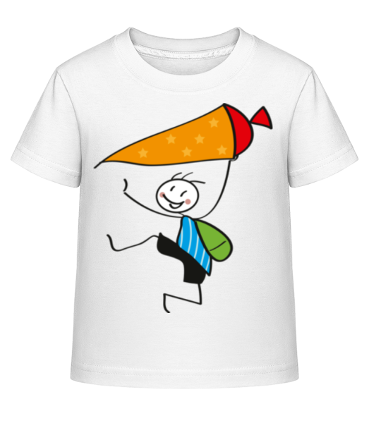 Child With Cornet Filled With Sweets - Kid's Shirtinator T-Shirt - White - Front