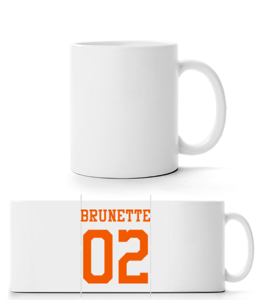 Brunette 02 - Panorama Mug - White - Front