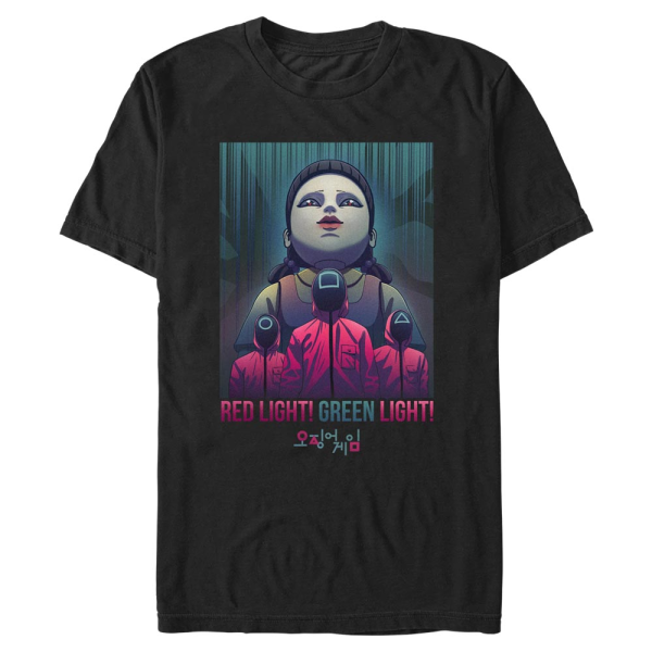 Netflix - Squid Game - Doll Red Light eyes - Men's T-Shirt - Black - Front