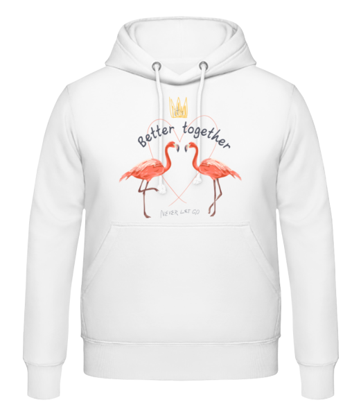 Better Together Flamingos - Men's Hoodie - White - Front