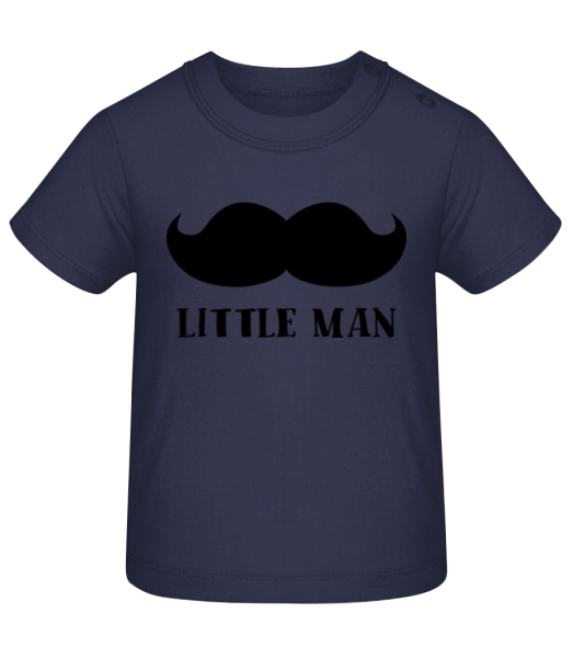 Little Man Mustache - Baby T-Shirt - Navy - Front