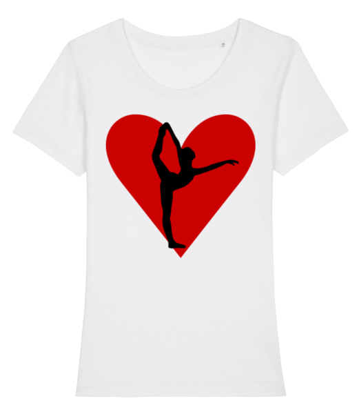 Yoga Heart - Women's Organic T-Shirt Stanley Stella - White - Front