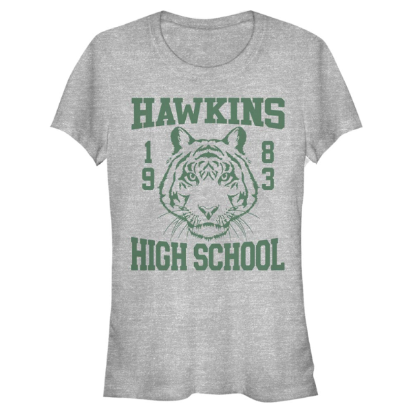 Netflix - Stranger Things - Hawkins High Tiger 1983 - Women's T-Shirt - Heather grey - Front