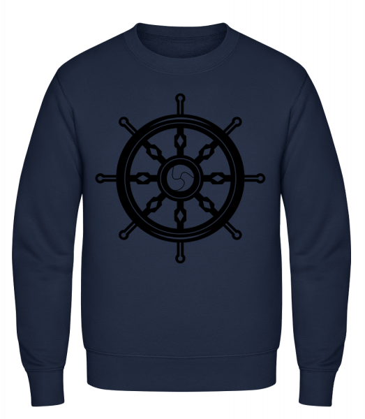 Wheel Black/White - Classic Set-In Sweatshirt - Navy - Vorn