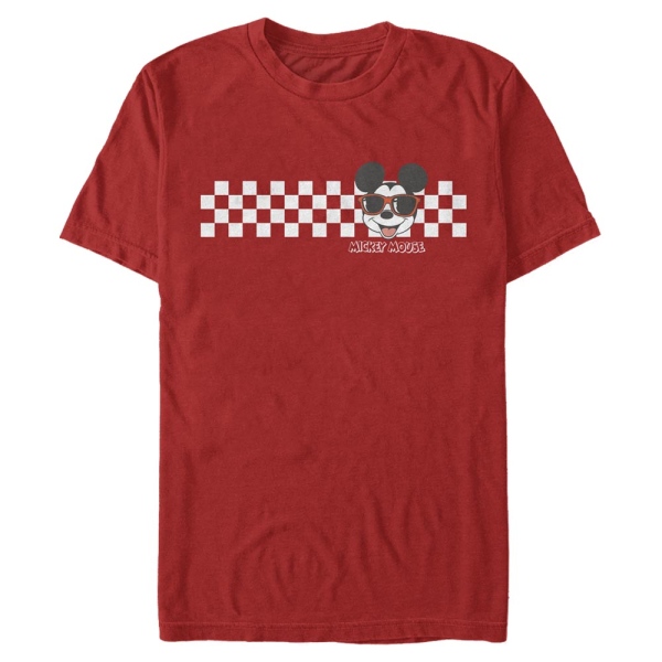 Disney - Mickey Mouse - Mickey Mouse Mickey Checkers - Men's T-Shirt - Red - Front