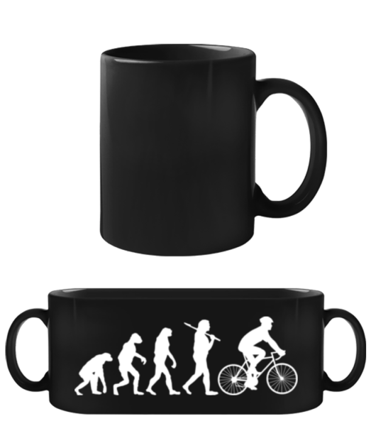 Evolution Of Cycling - Black Mug - Black - Front