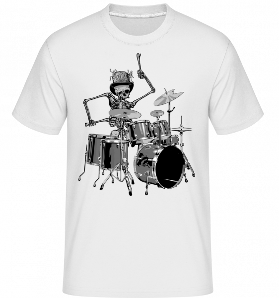 Drum Skeleton -  Shirtinator Men's T-Shirt - White - Vorn