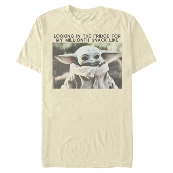 Star Wars - The Mandalorian - The Child Millionth Snack - Men's T-Shirt - Cream - Front