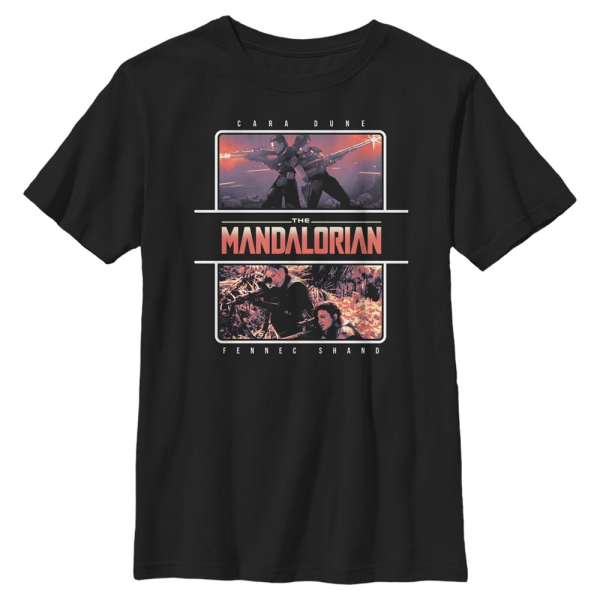 Star Wars - The Mandalorian - Cara Dune MandoMon Epi6 Chased - Kids T-Shirt - Black - Front
