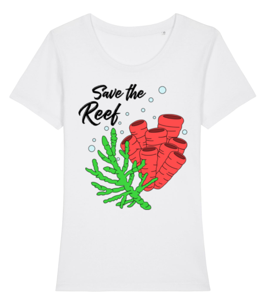 Save The Reef - Women's Organic T-Shirt Stanley Stella - White - Front